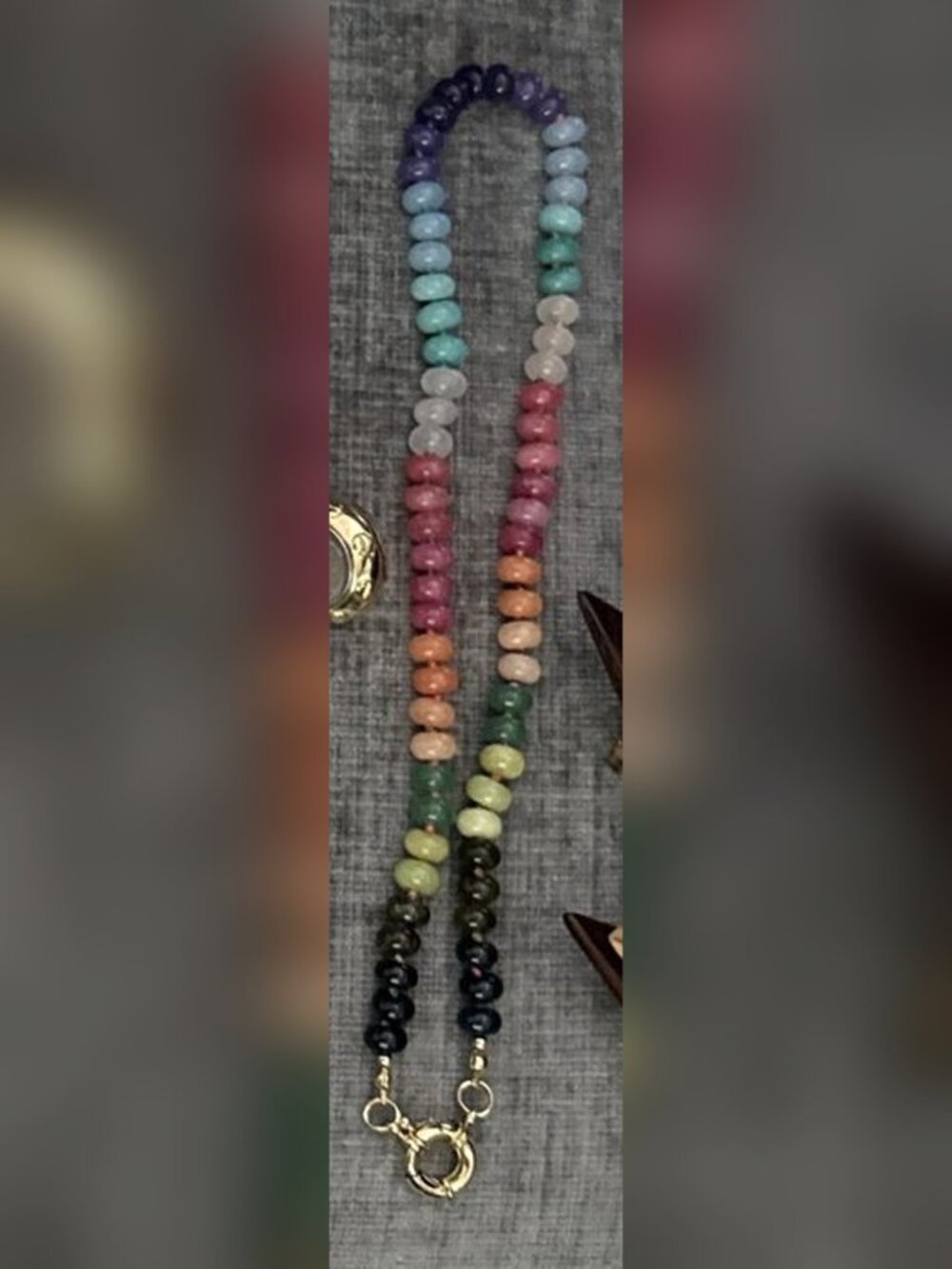 Rainbow Gemstone Rondelle Necklace